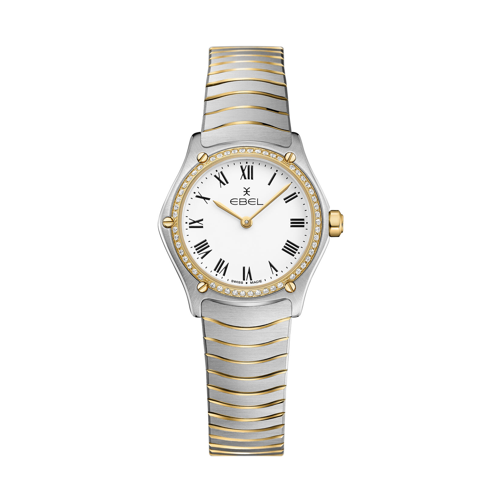 ebel wave sport classic ebel classic ebel sport classic edelstahl 18k gelbgold edelstahl und 18k gelbgold gehause aus edelstahl und 18k gelbgold zweifarbiges armband bicolor armband gliederarmband aus edelstahl gliederarmband bicolor