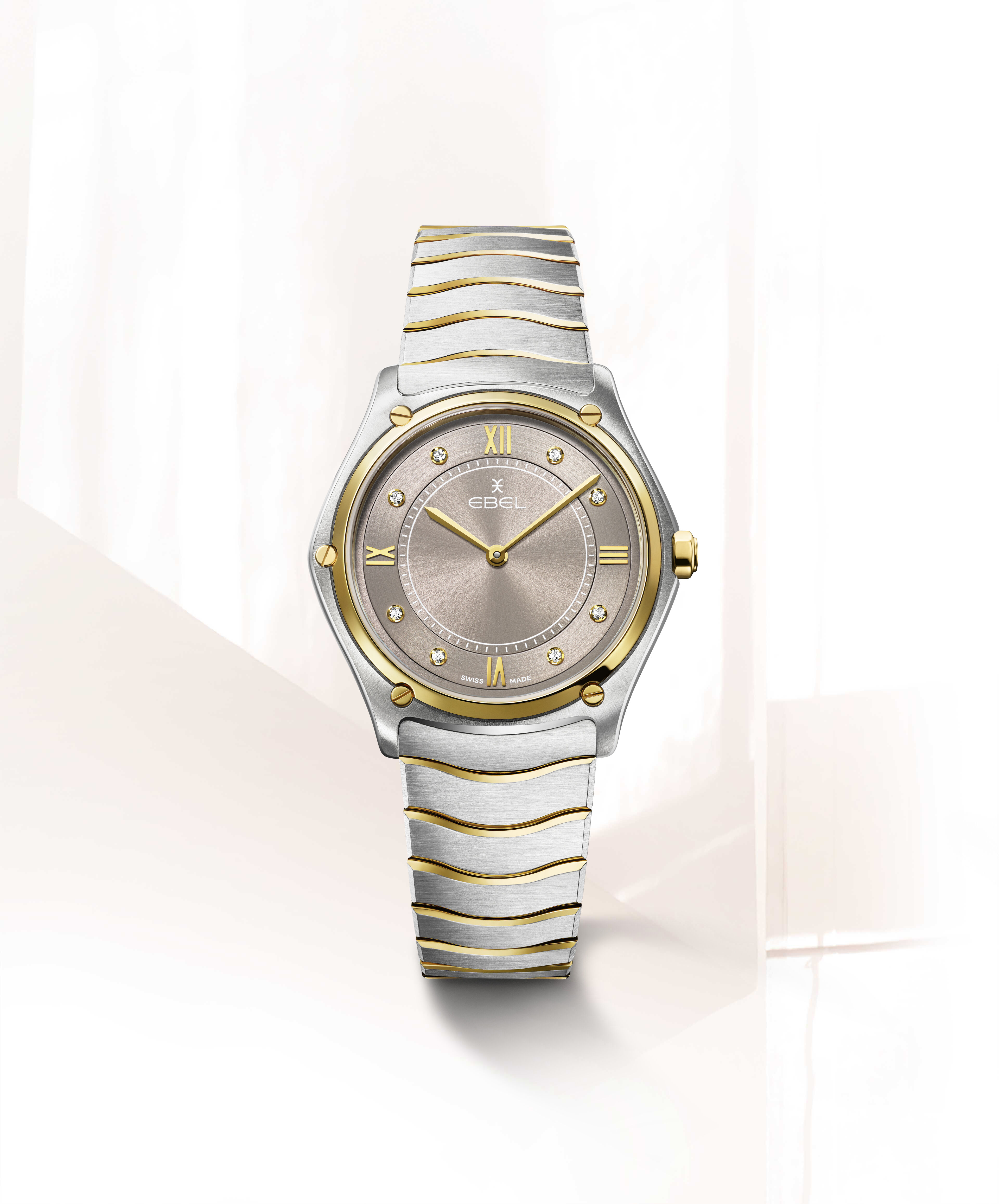 エベル EBEL バンド 腕時計 ダイヤモンドインデックス 12P用 EBEL エベル 12P ダイヤインデックス 24Kゴールド クォーツ レディース